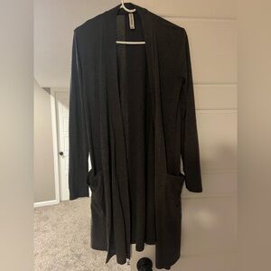 Long open front cardigan/duster - small
